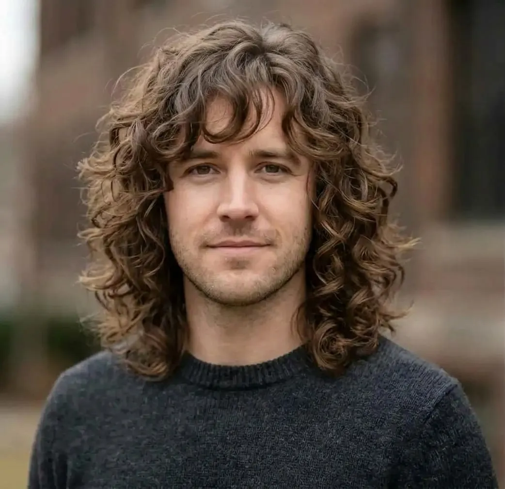 Airy Tiered Curls hairstyle for Men