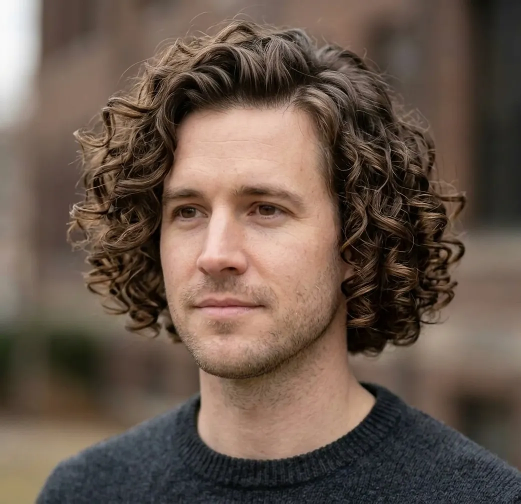 Architectural Curly Bob hairstyle for Men