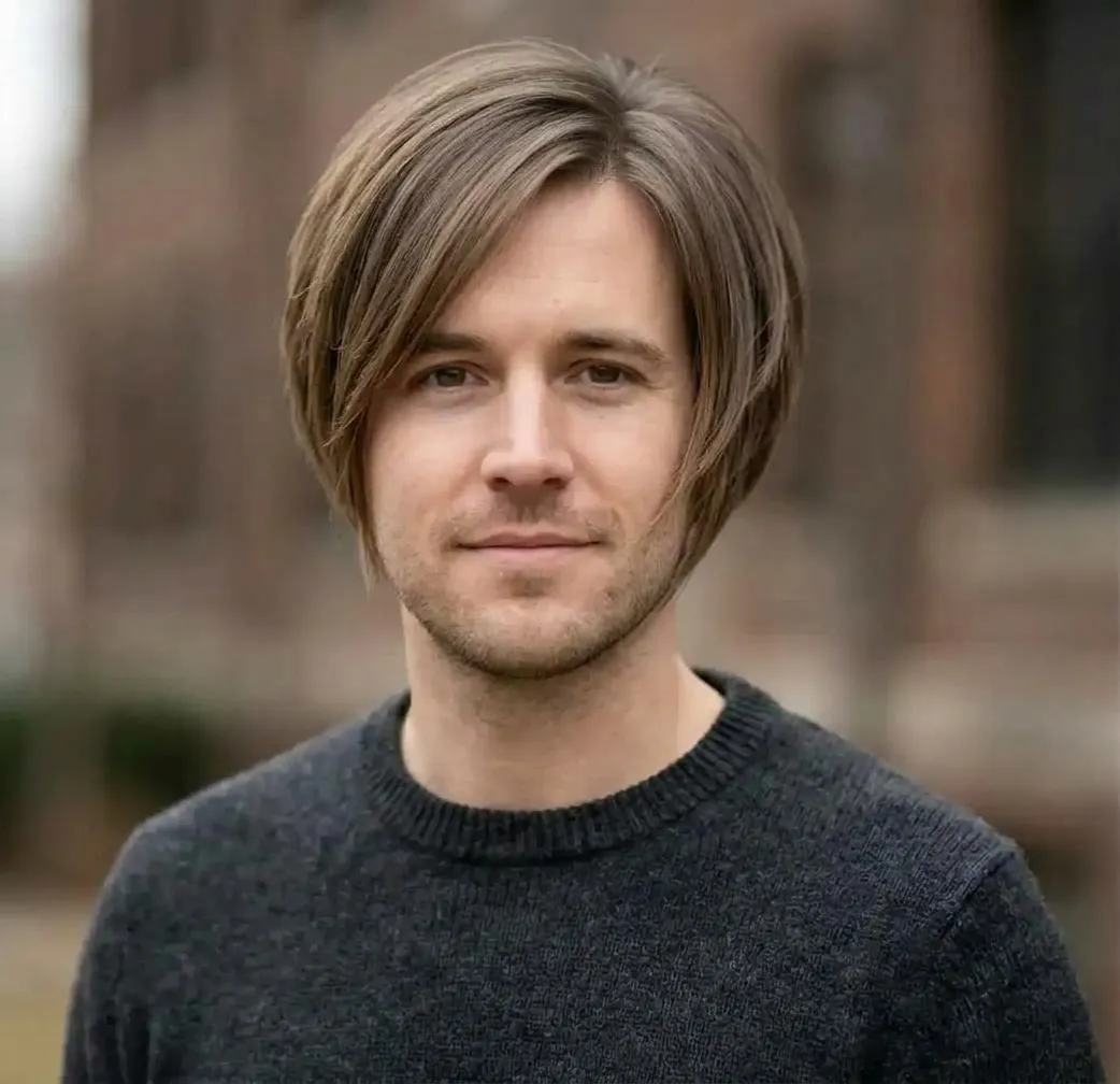 Asymmetric Piecey Bob hairstyle for Men