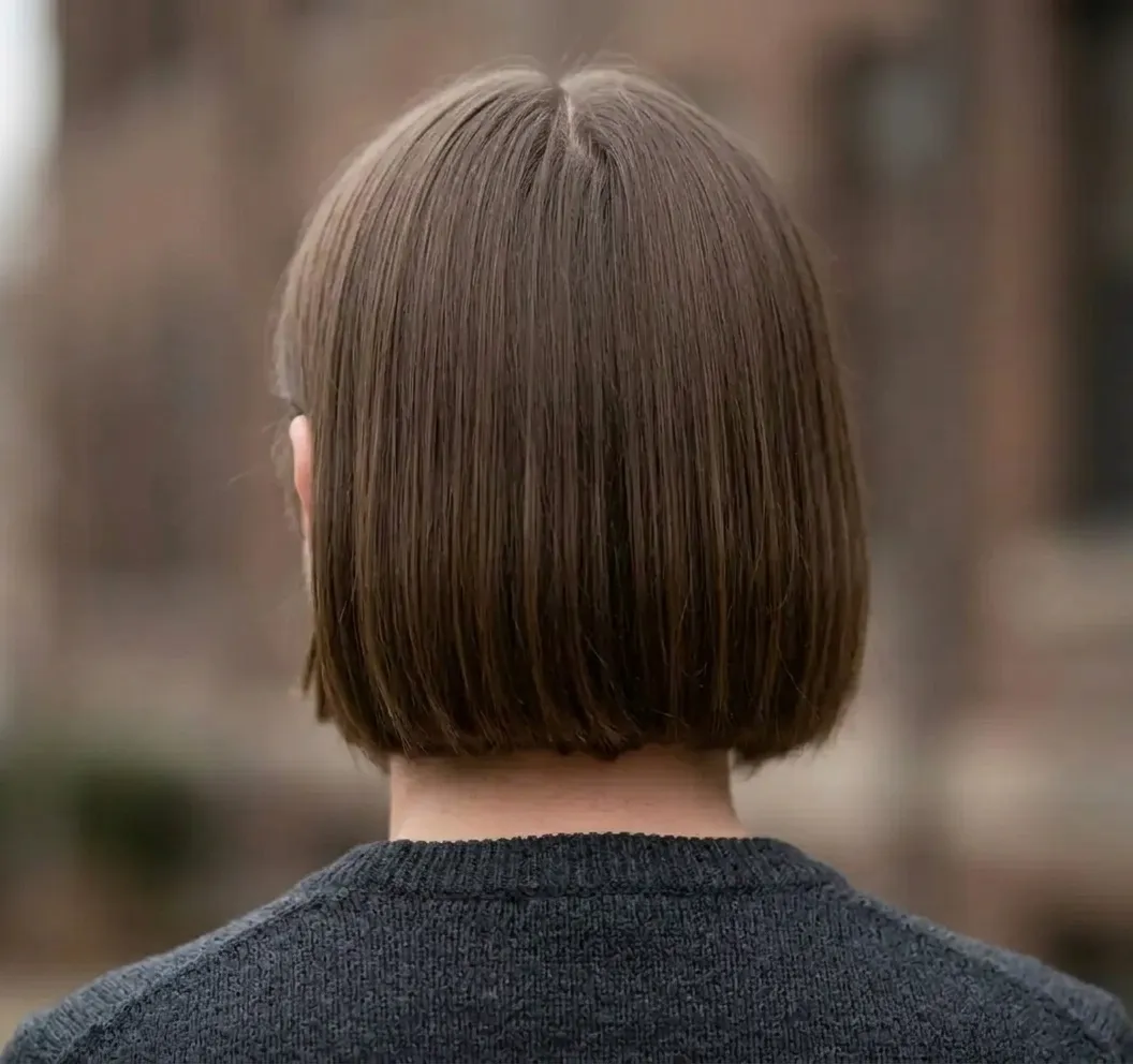 Sleek Bob Haircut for men — back view