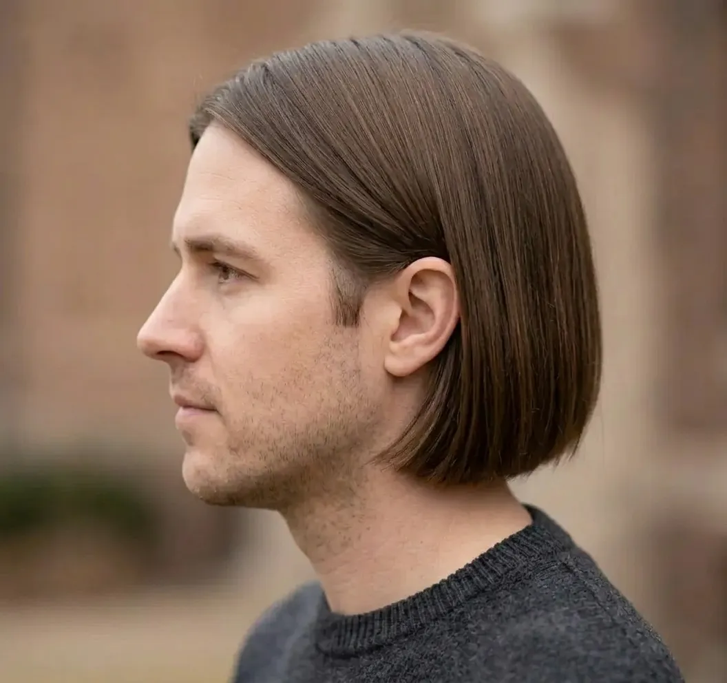 Sleek Bob Haircut for men — side view