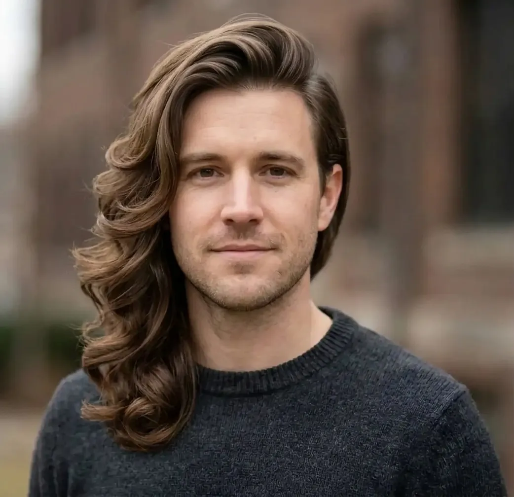 Bouncy Shoulder Sweep hairstyle for Men