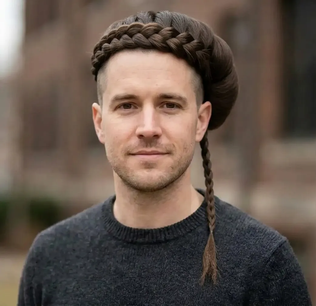 Braided Crown Undercut hairstyle for Men