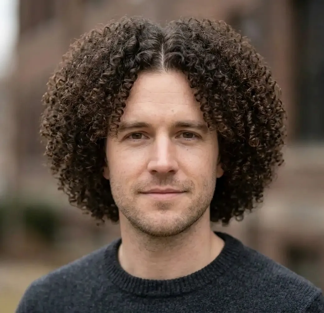 Split Round Afro hairstyle for Men