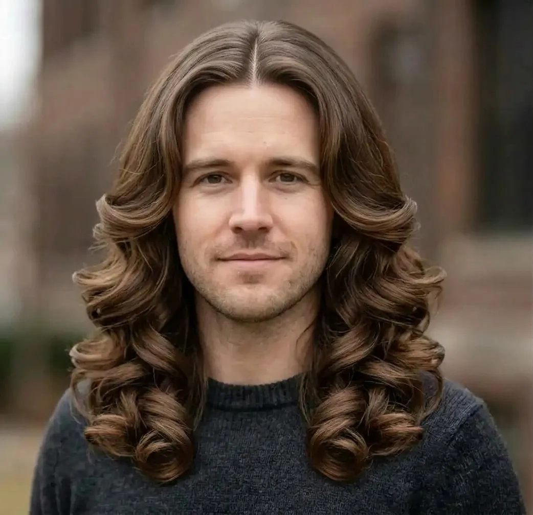 Center Part Barrels hairstyle for Men
