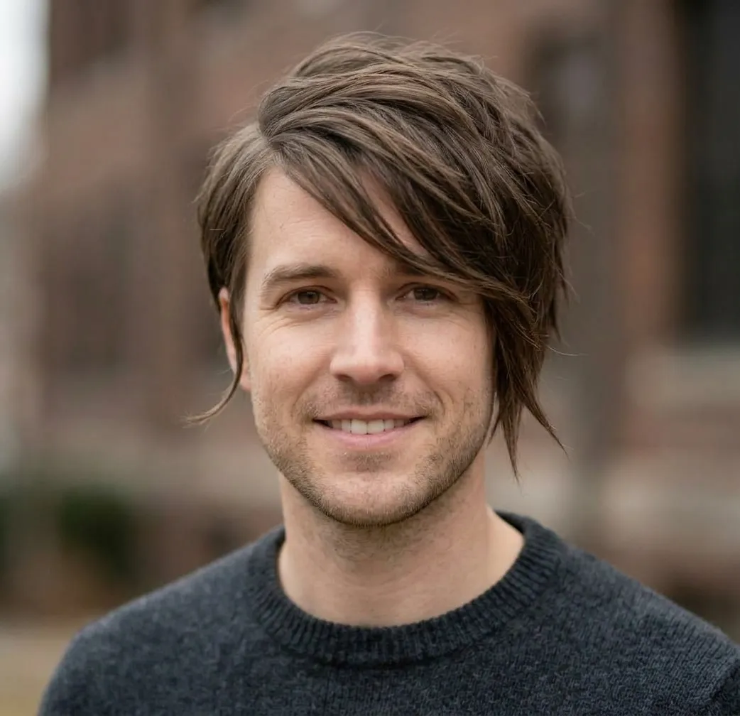 Choppy Asymmetric Taper hairstyle for Men