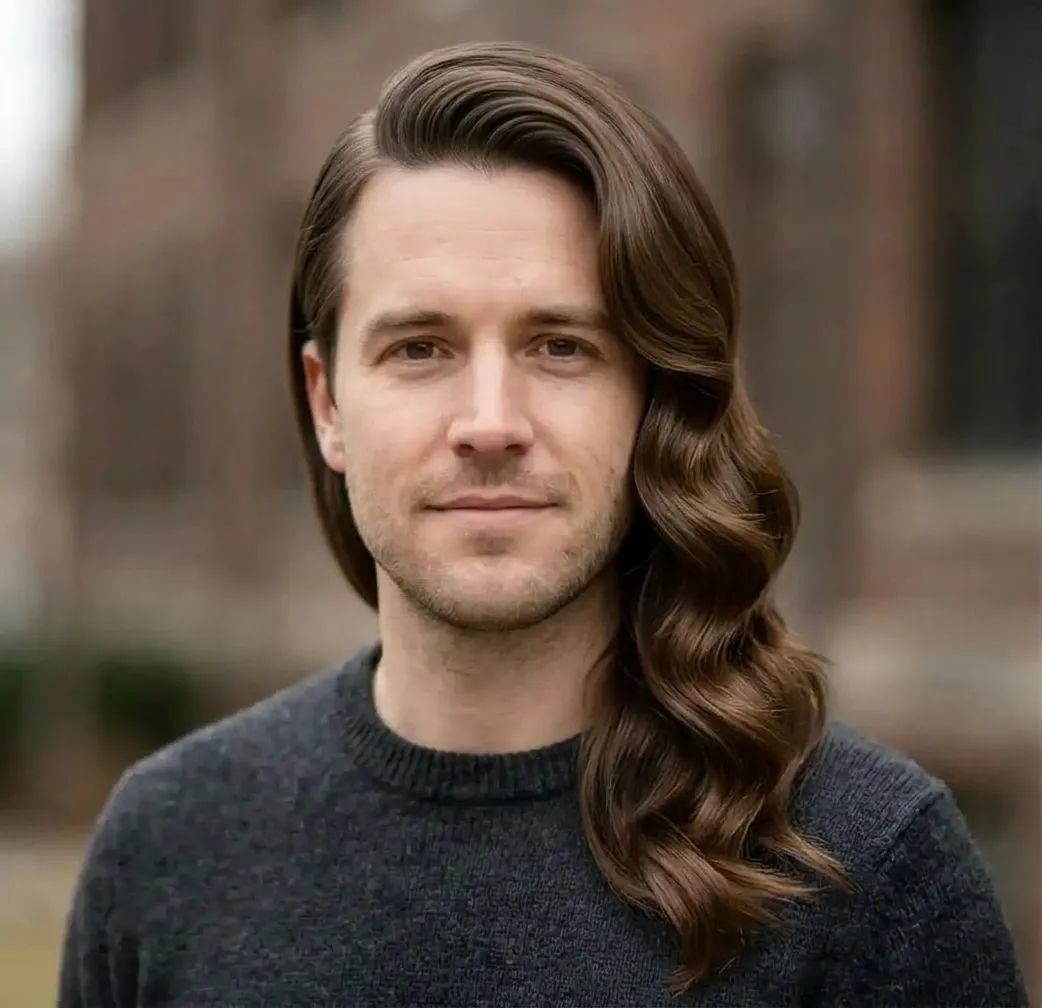 Swooping S-Curve Waves hairstyle for Men