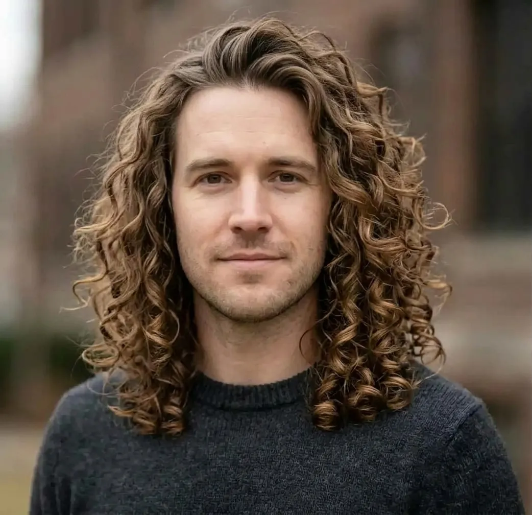Dense Curl Flare hairstyle for Men