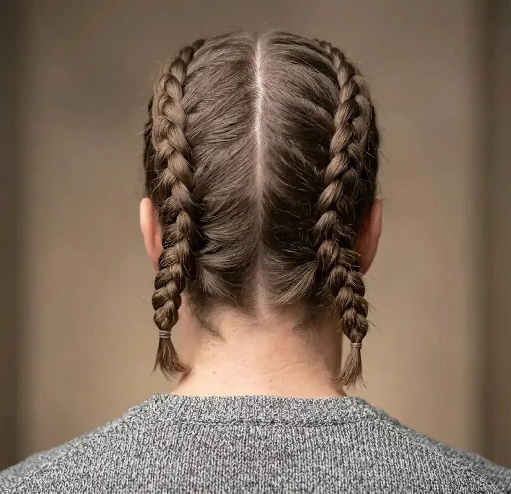 Dutch Braids Haircut for men — back view