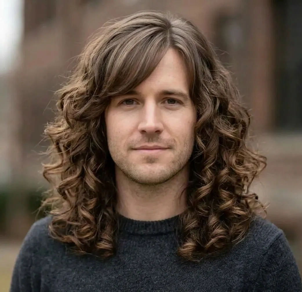Flared Bang Ringlets hairstyle for Men