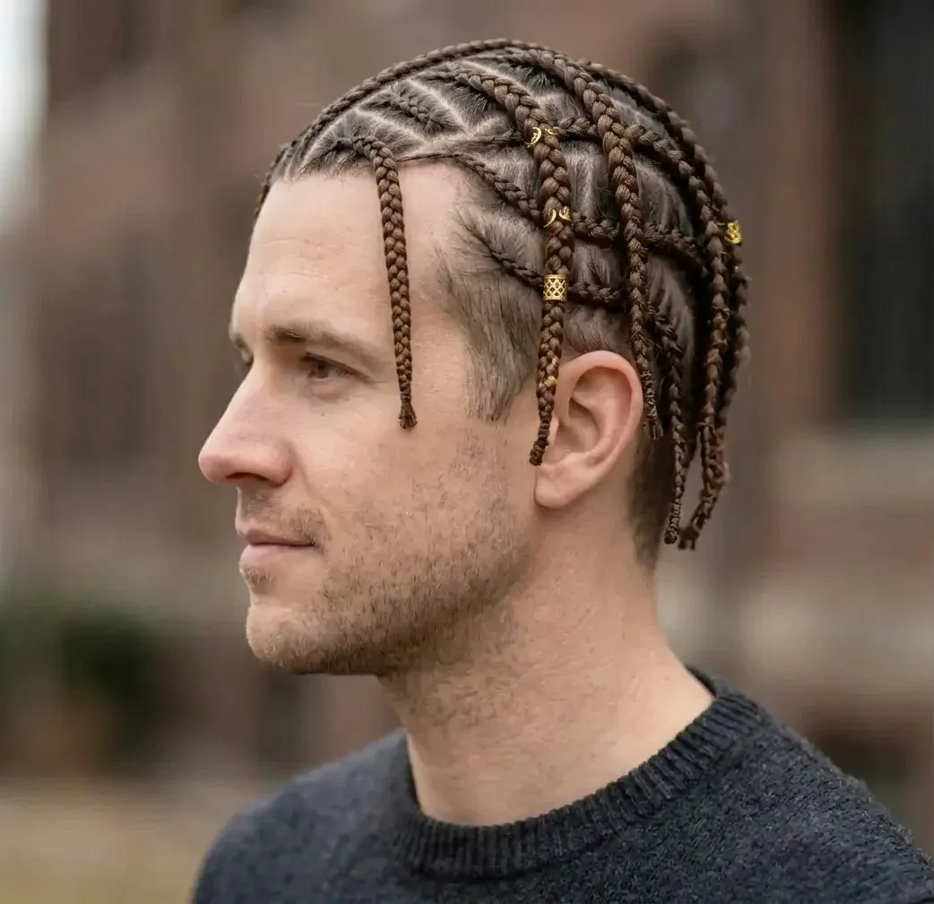 Fulani Braids Haircut for men — side view