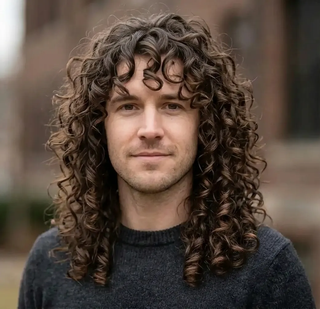 Spiral Ringlet Fringe hairstyle for Men