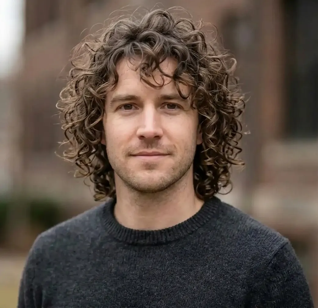 Springy Curly Frame hairstyle for Men