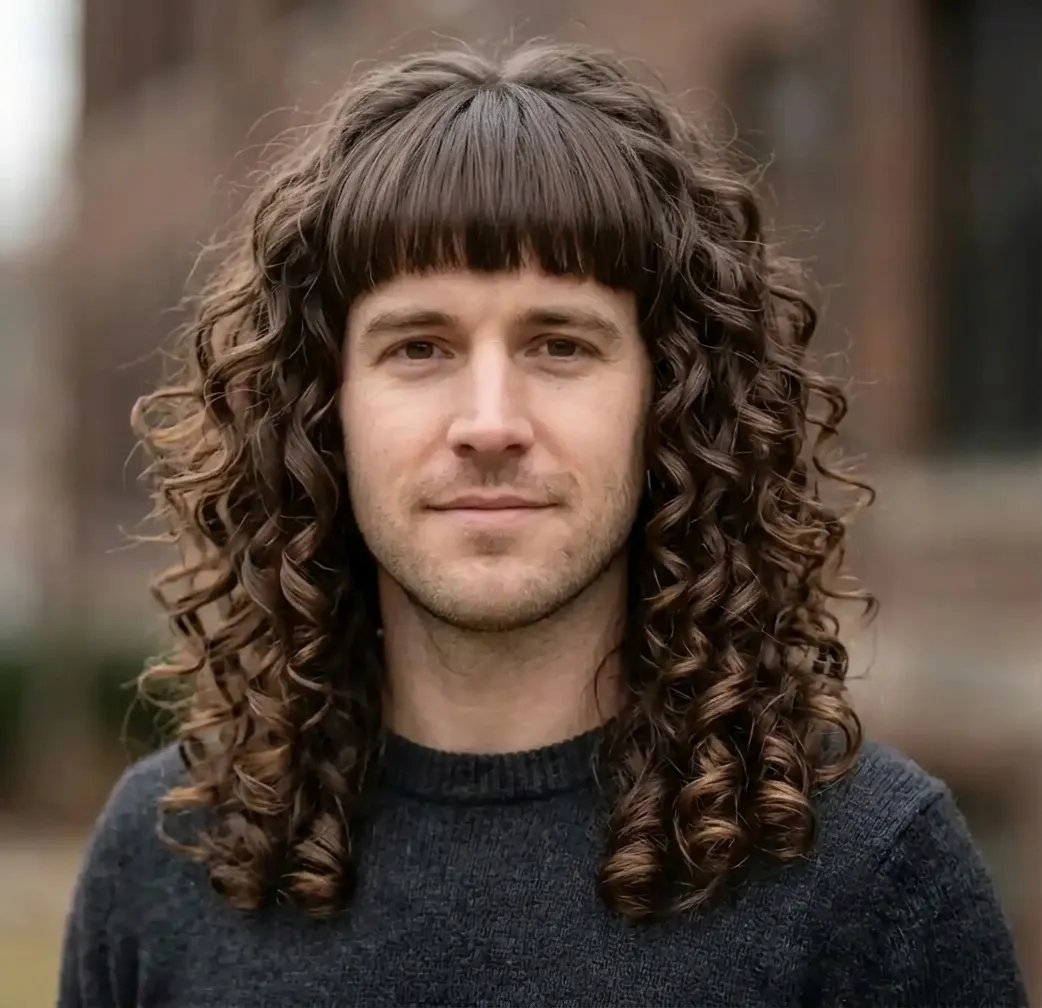 Blunt Bang Spirals hairstyle for Men