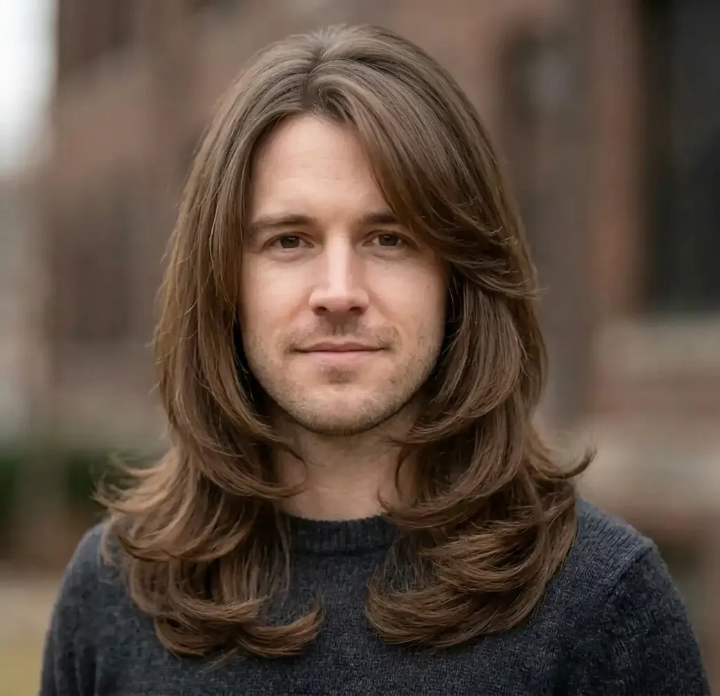 Layered Blowout Long hairstyle for Men