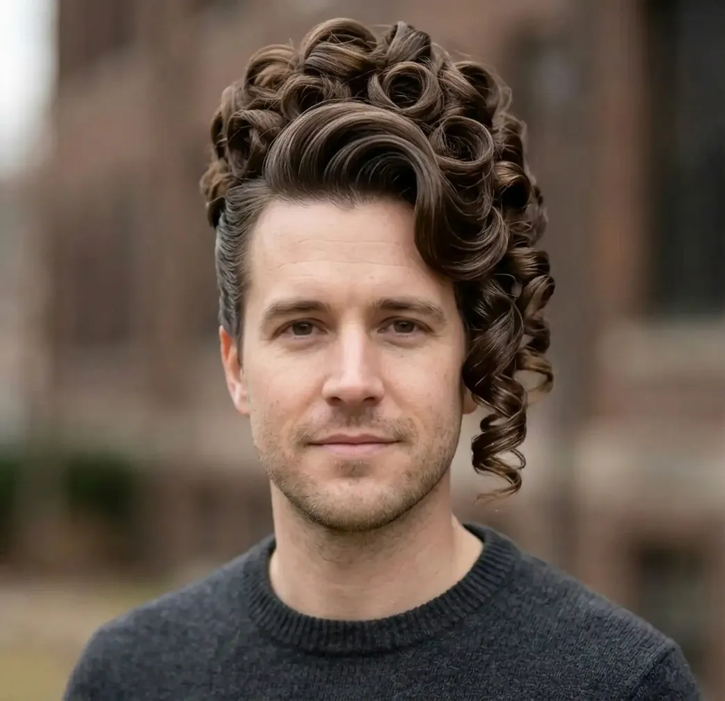 Pinned Spiral Updo hairstyle for Men