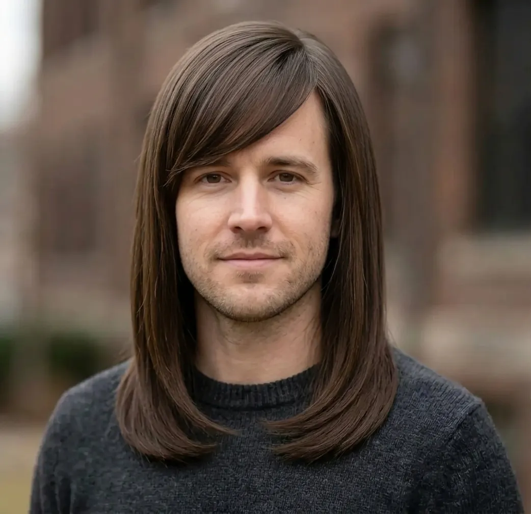 Sleek Swept Bangs