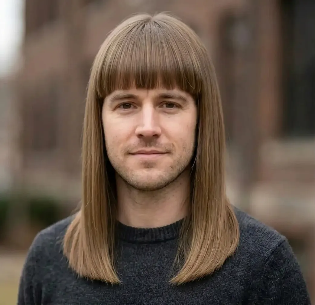 Blunt Fringe Straight hairstyle for Men
