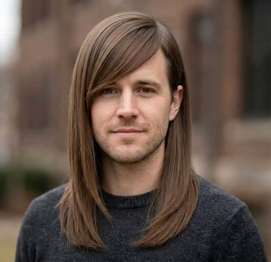 Angled Fringe hairstyle for Men