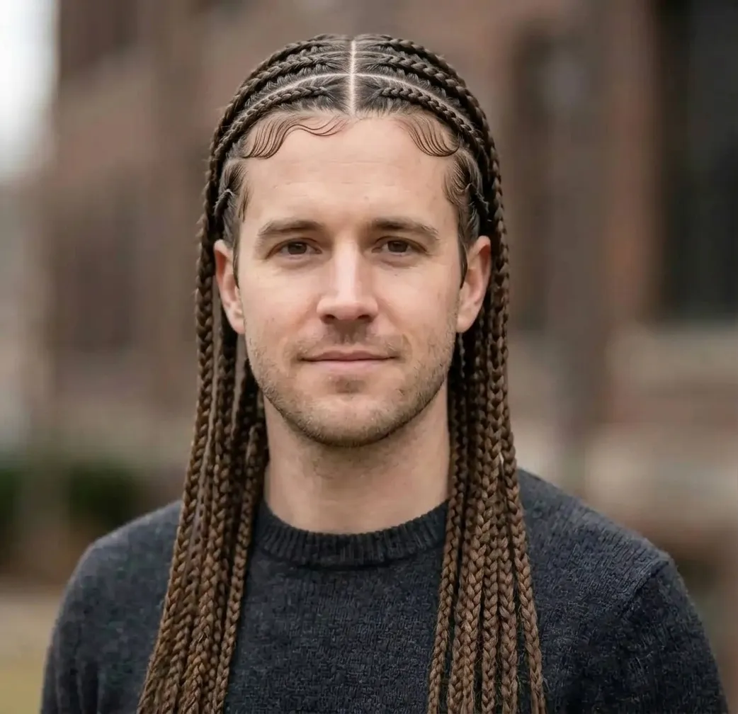 Banded Braided Mane hairstyle for Men