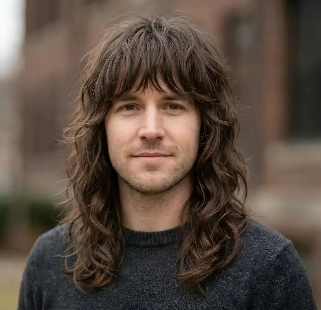 Layered Fringe Waves hairstyle for Men