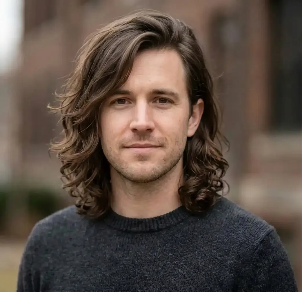 Shoulder Wavy Flow hairstyle for Men