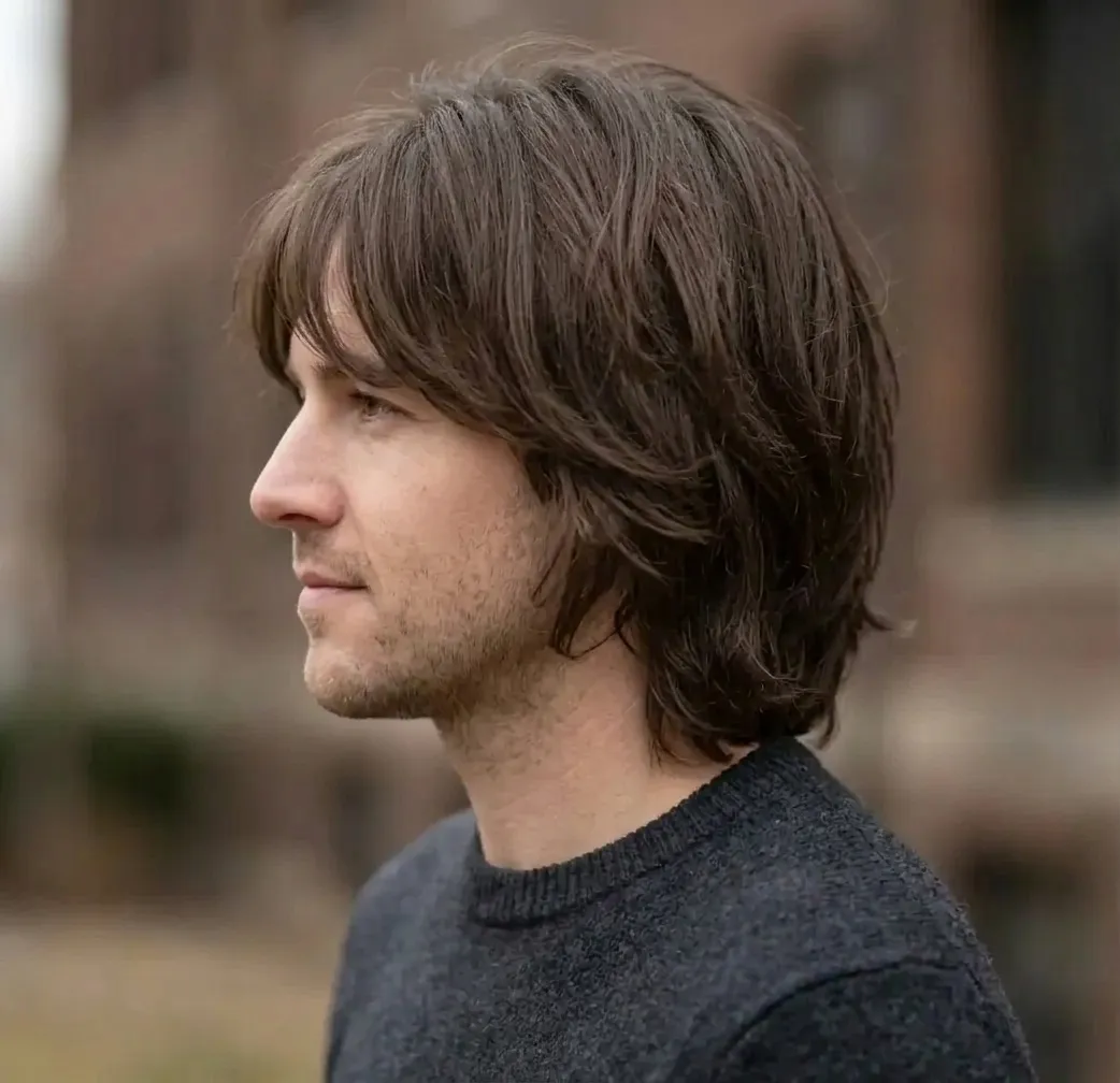 Layered Bob Haircut for men — side view