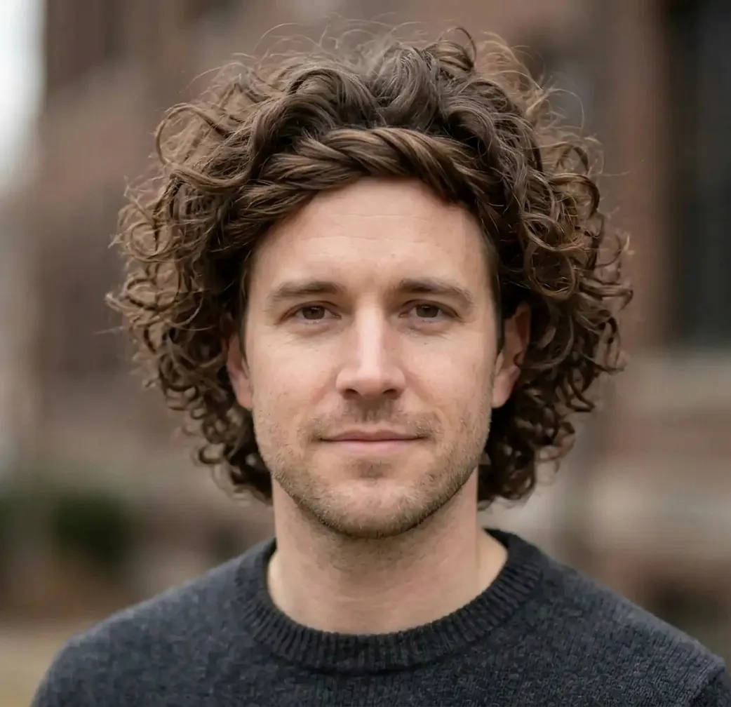 Twisted Headband Curls hairstyle for Men