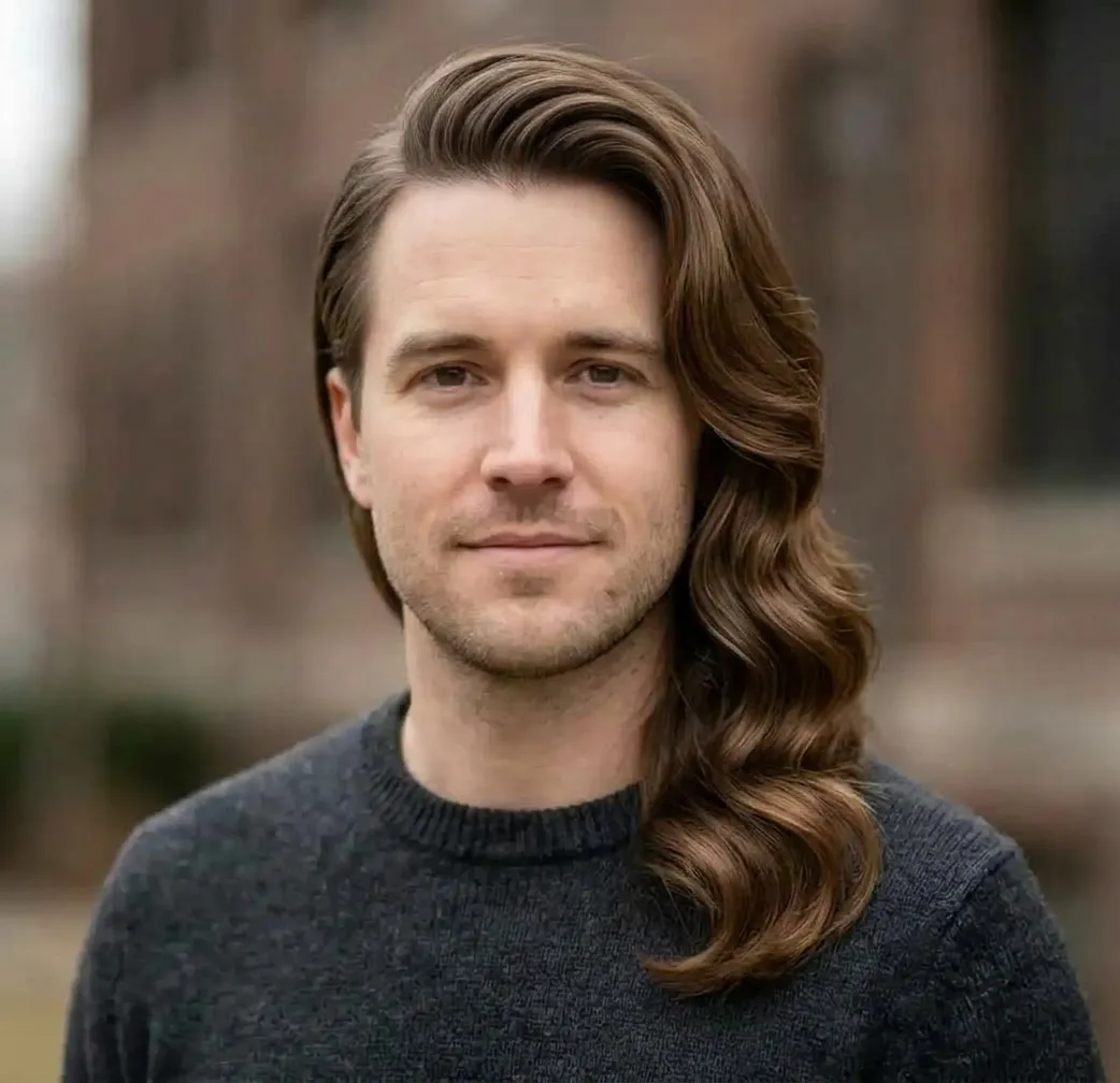 Polished Asymmetric Waves hairstyle for Men