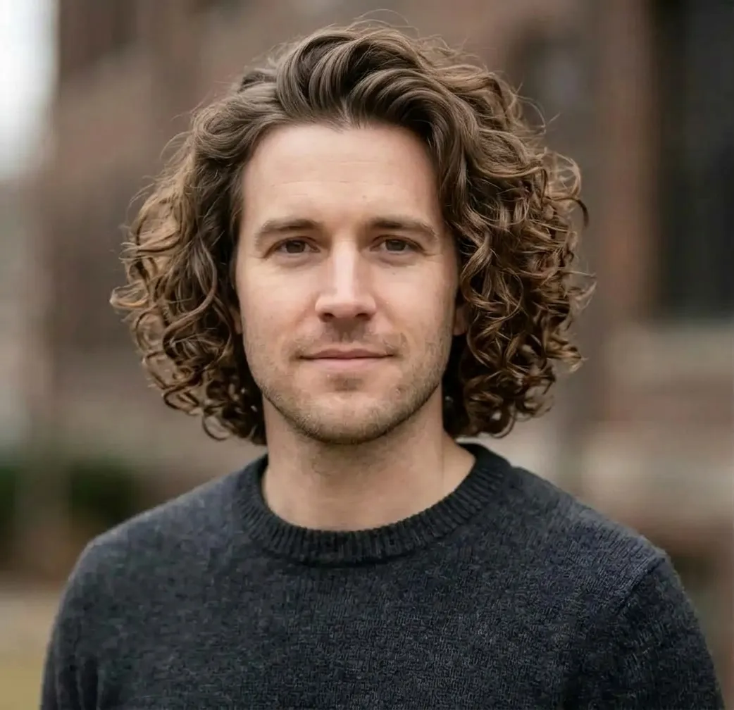 Rounded Volume Ringlets hairstyle for Men