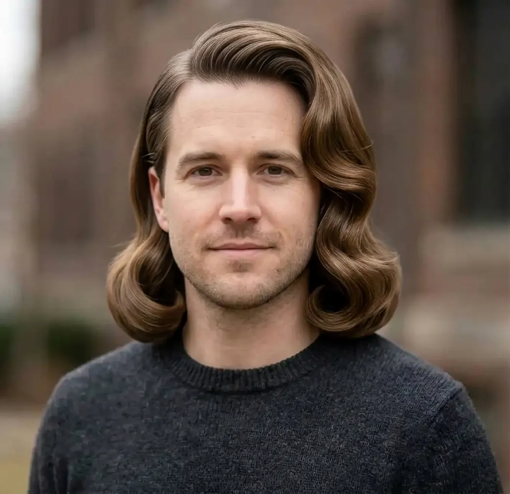 Vintage S-Wave Lob hairstyle for Men