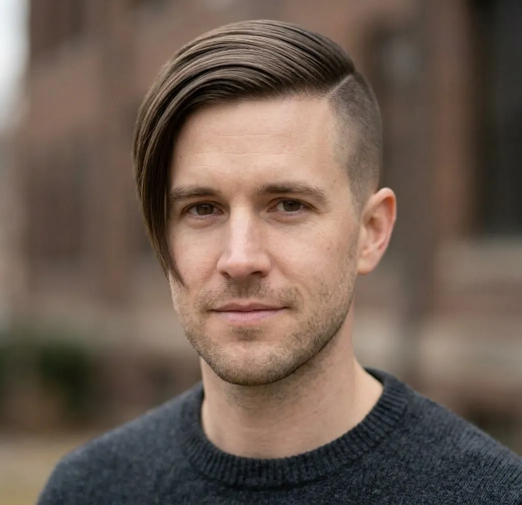 Sharp Undercut Sweep hairstyle for Men