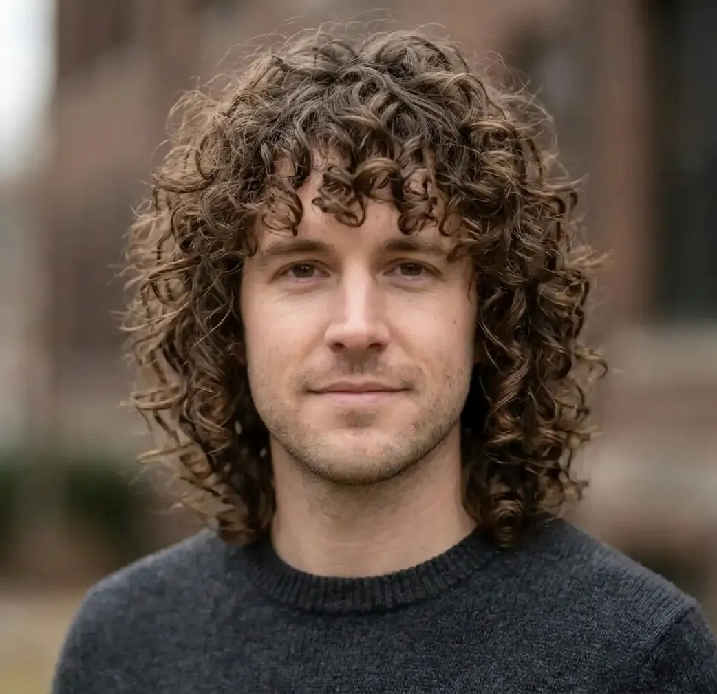 Springy Ringlet Mane hairstyle for Men