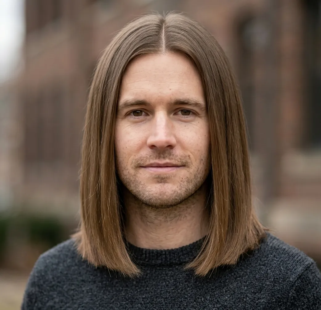 Sleek Mid Lob hairstyle for Men