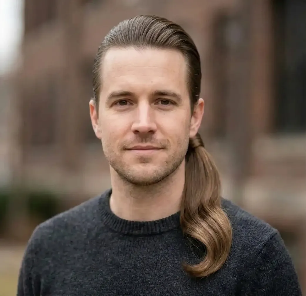 Polished Wrapped Pony hairstyle for Men