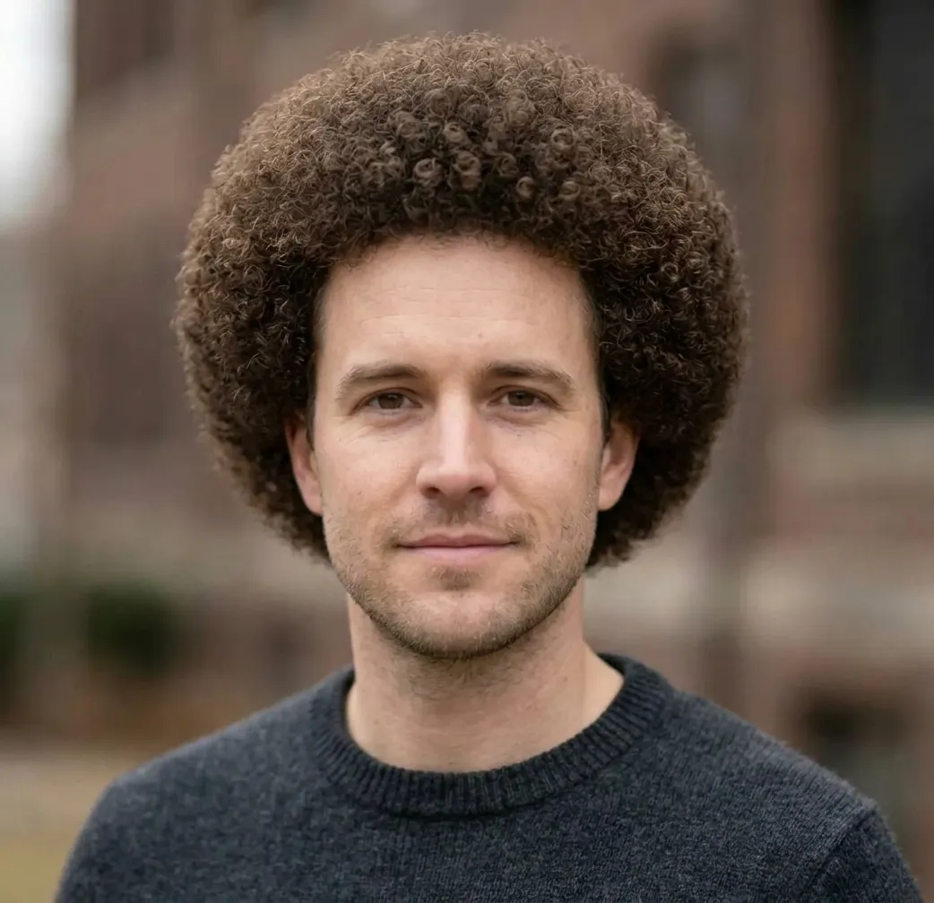 Spherical Coiled Halo hairstyle for Men