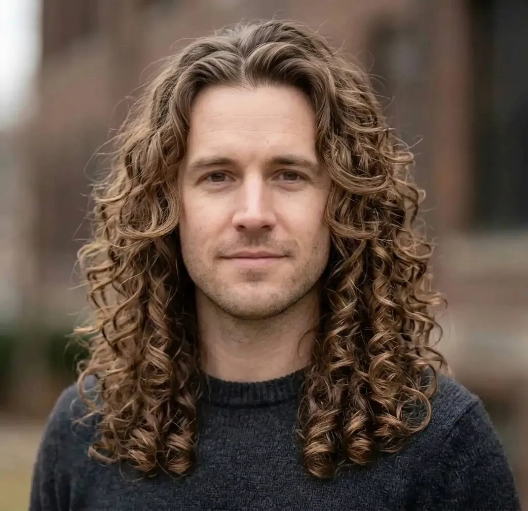 Springy Tiered Curls hairstyle for Men