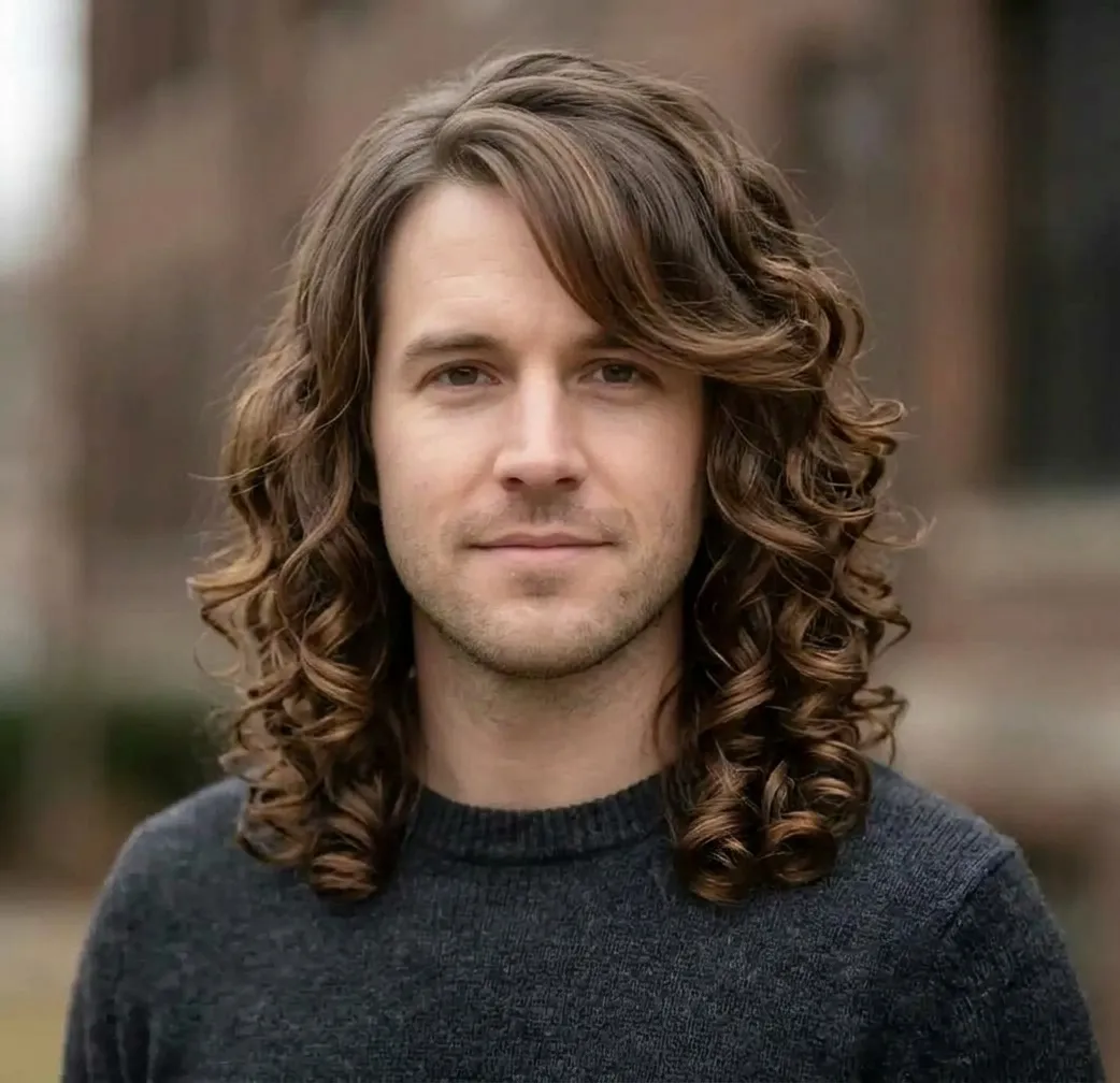 Swept Ringlet Lob hairstyle for Men