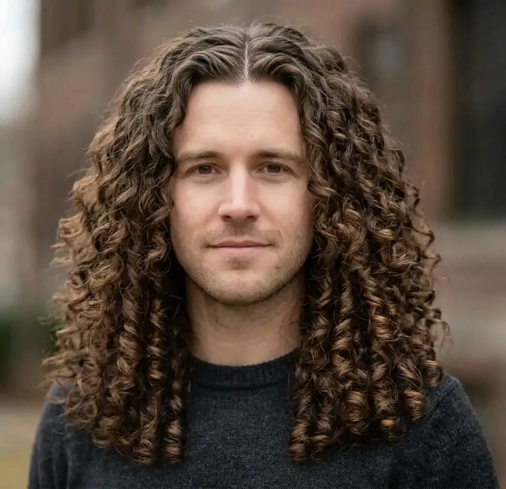 Symmetrical Coiled Mane hairstyle for Men