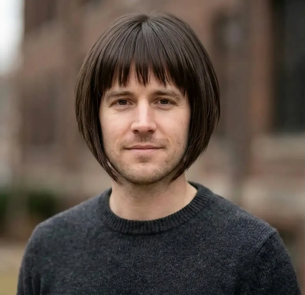 Angled Piecey Bob hairstyle for Men