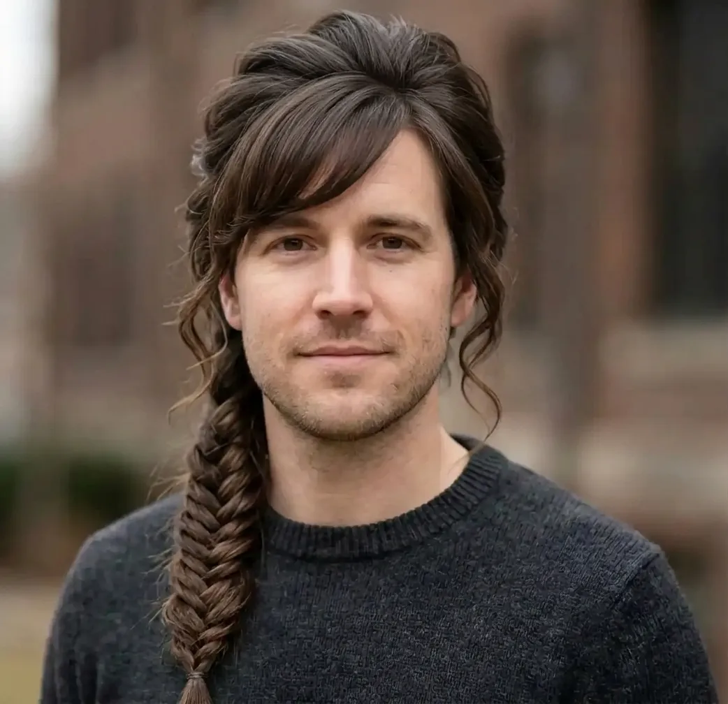 Teased Fishtail Braid hairstyle for Men