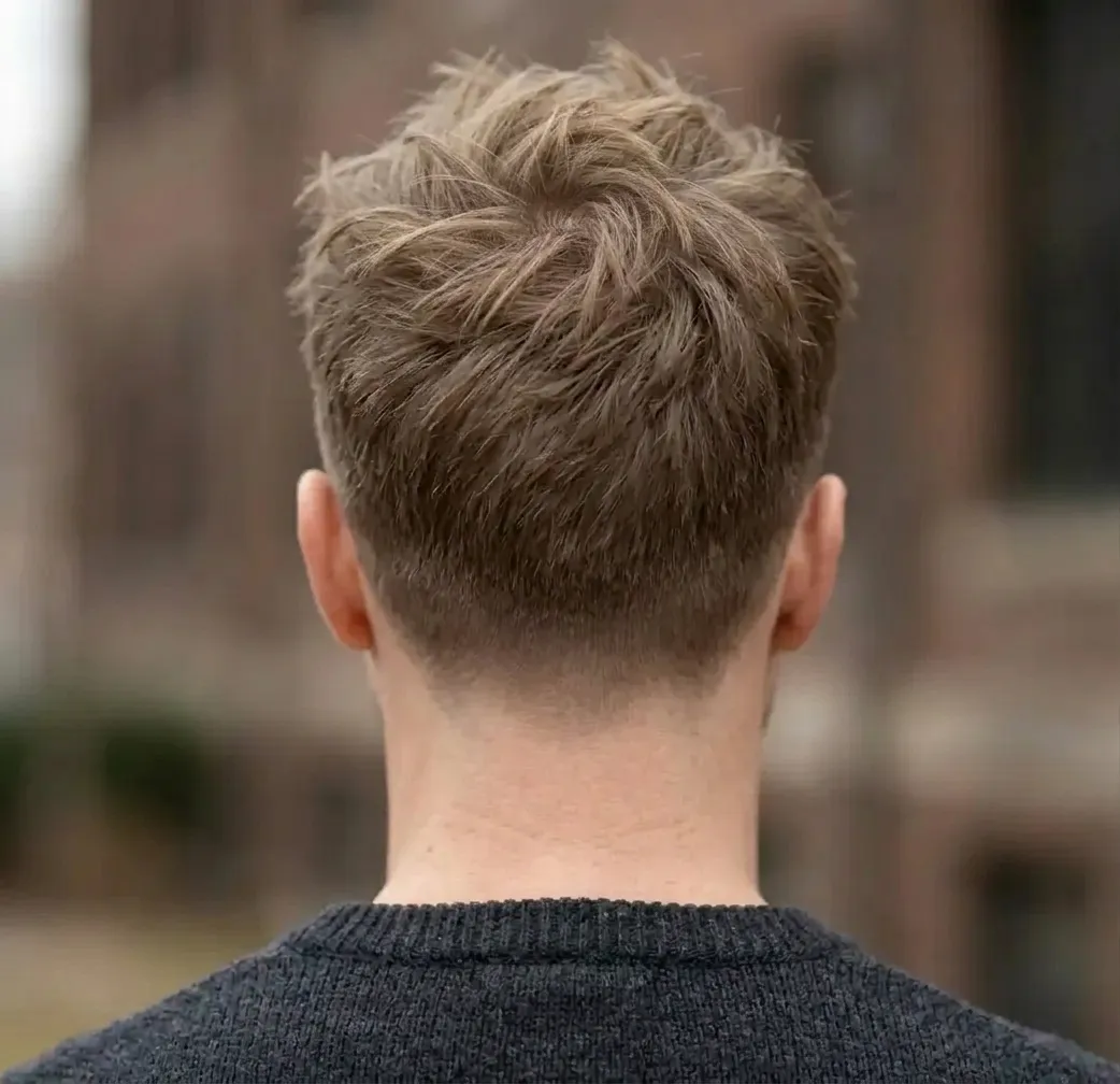 Textured Crop Haircut for men — back view
