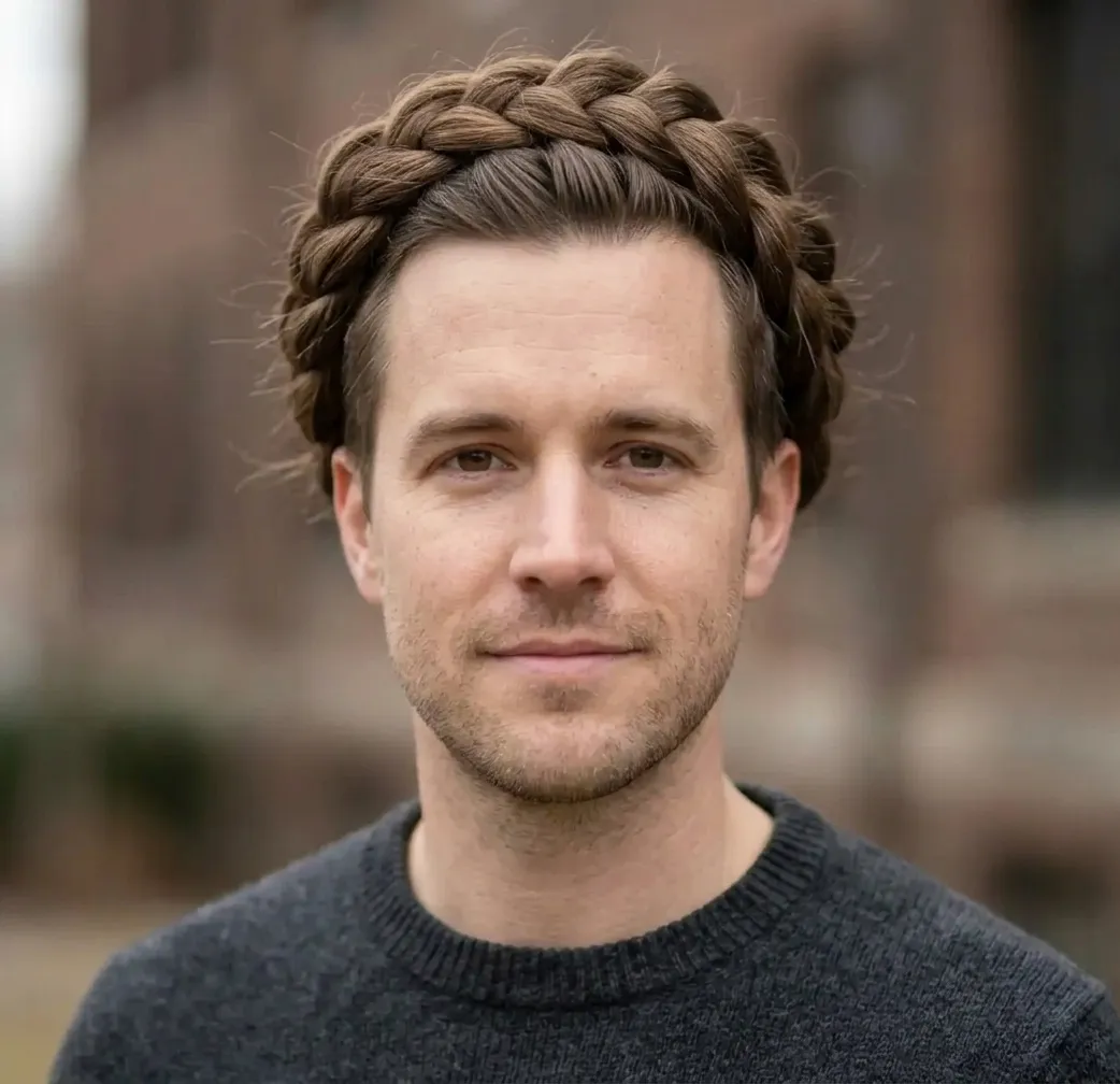 Thick Halo Braid hairstyle for Men