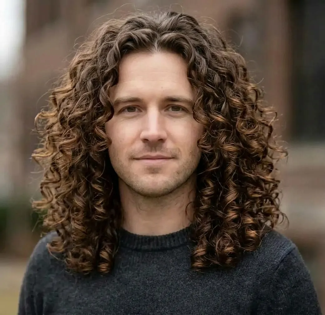 Voluminous Bell Curls hairstyle for Men