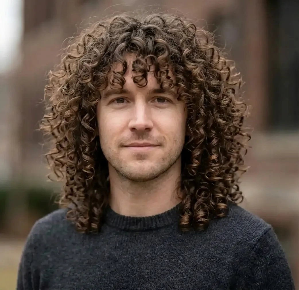 Coiled Spherical Fringe hairstyle for Men