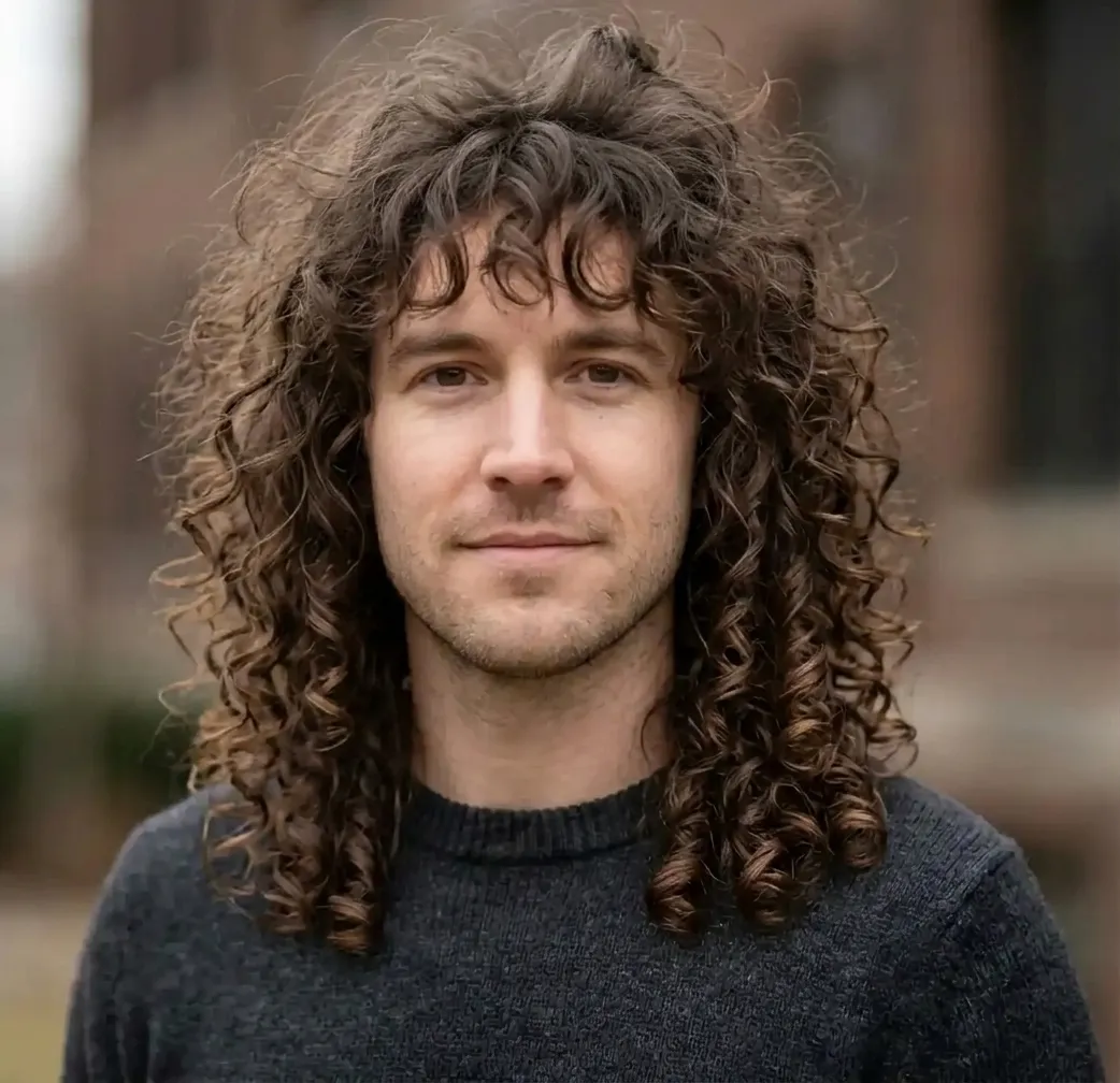 Voluminous Ringlet Mane hairstyle for Men