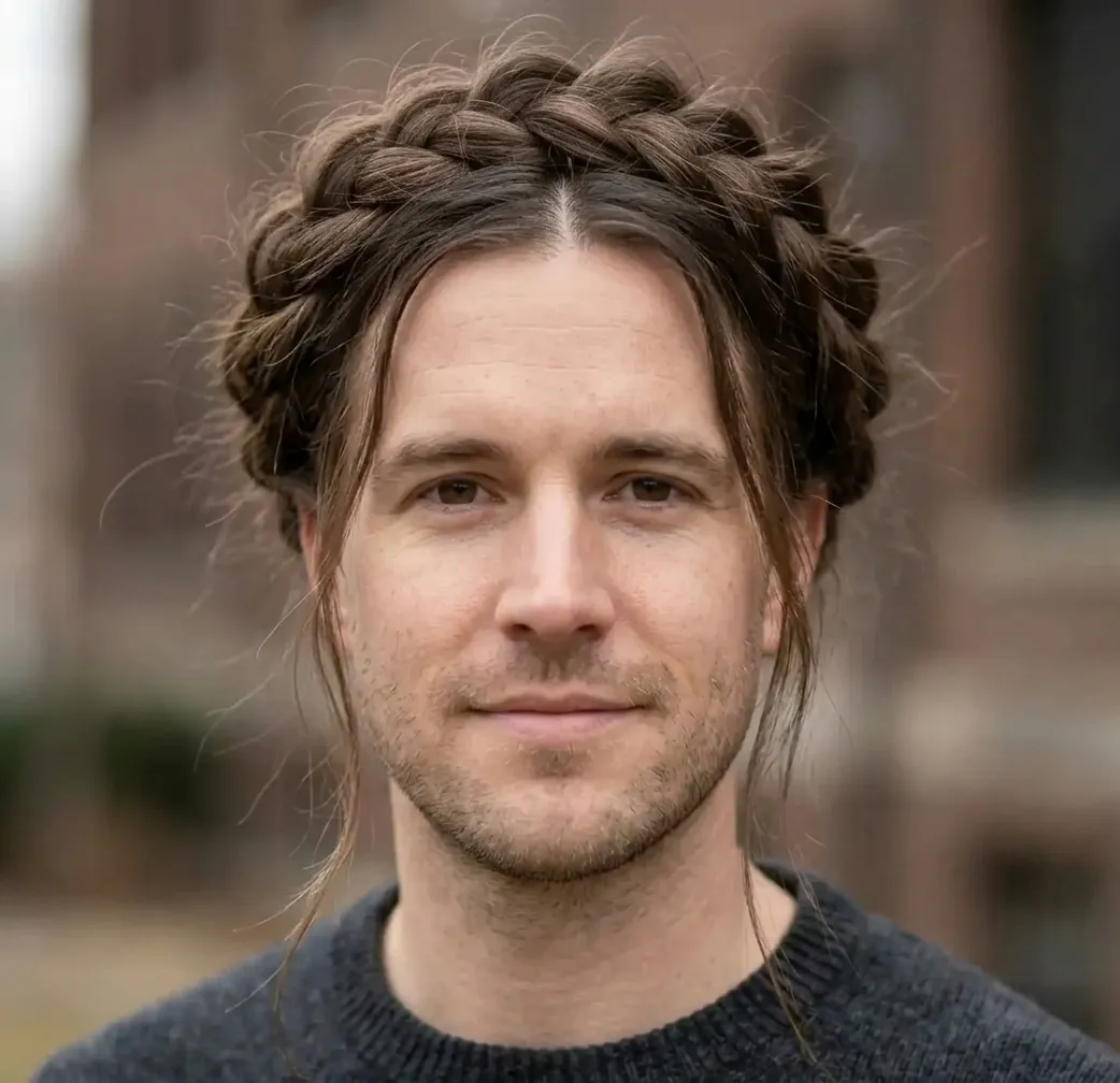 Textured Crown Halo hairstyle for Men