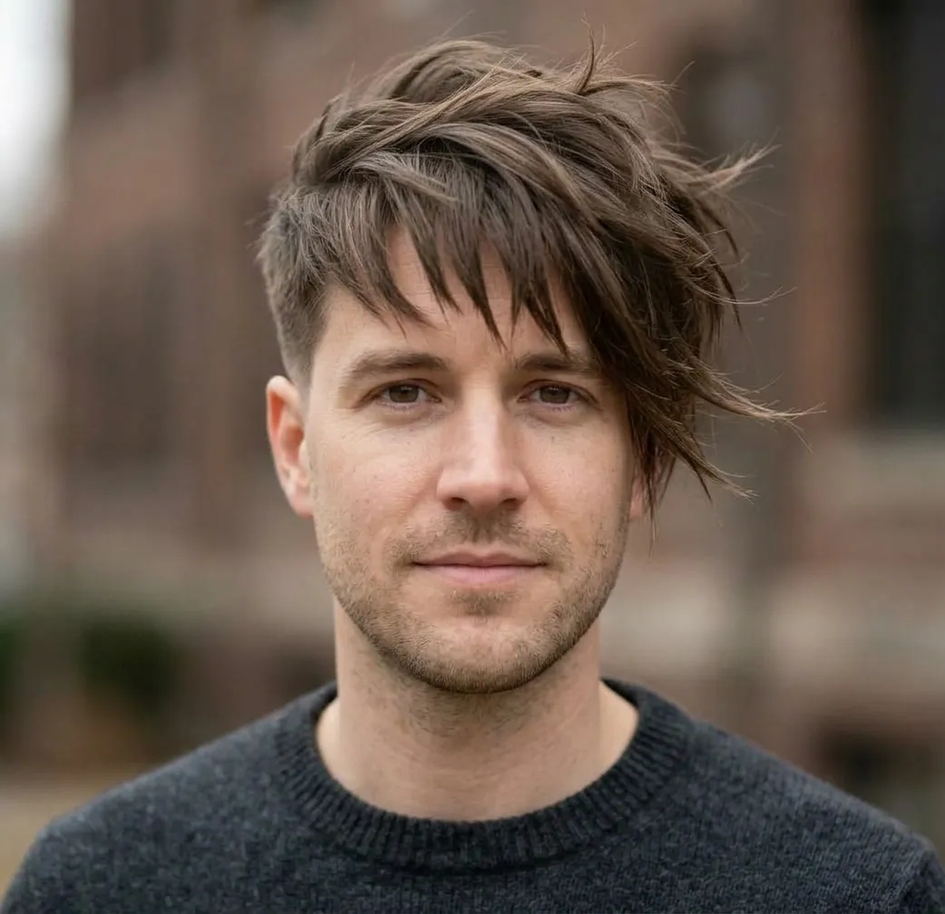 Jagged Windblown Crop hairstyle for Men