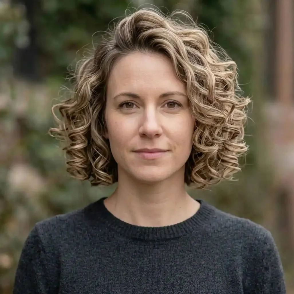 Architectural Curly Bob hairstyle for Women