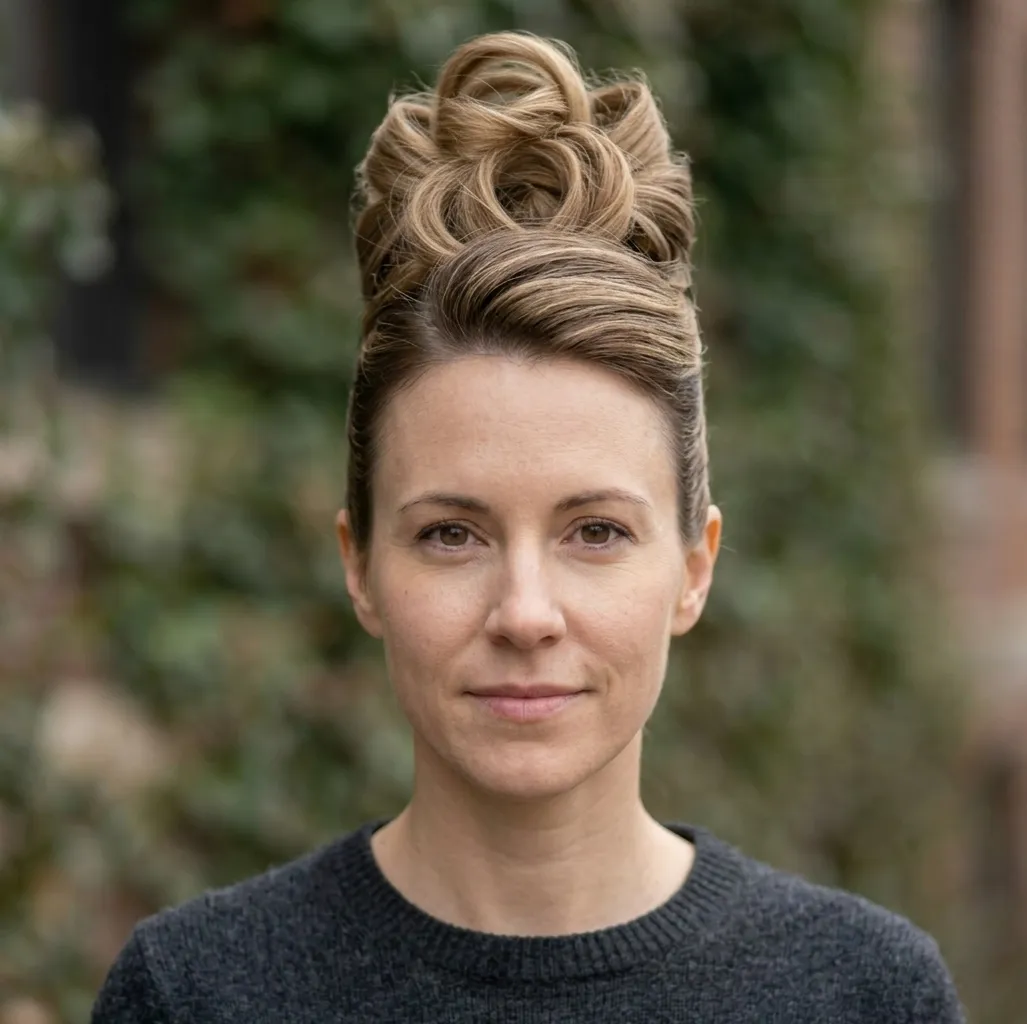 Sculptural Crown Updo hairstyle for Women